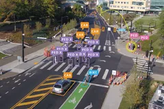 Minh họa nhận diện của hệ thống SURTRAC tại Pittsburgh. Ảnh: pittsburghpa.gov