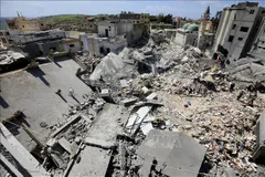 Cảnh đổ nát do xung đột tại Zrariyeh, Liban. Ảnh: THX/TTXVN