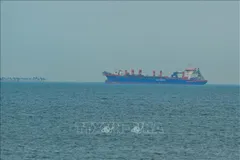 Tàu thương mại neo ngoài khơi Các tiểu vương quốc Arab thống nhất (UAE) trên eo biển Hormuz, ngày 2/3/2026. Ảnh: Anadolu Agency/TTXVN