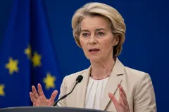 Ảnh minh họa Chủ tịch Ủy ban châu Âu Ursula von der Leyen: AI