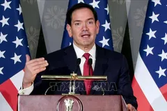 Ngoại trưởng Mỹ Marco Rubio phát biểu trong cuộc họp báo tại New Delhi, Ấn Độ ngày 24-5-2026. Ảnh: ANI/TTXVN