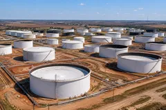 Bể chứa dầu tại Cushing, Oklahoma, Mỹ. Ảnh minh họa: AI