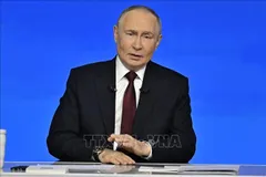 Tổng thống Liên bang Nga Vladimir Putin phát biểu tại Moskva. Ảnh: AA/TTXVN