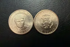 Đồng xu 1 USD có hình Tổng thống Mỹ Donald Trump. Ảnh: ABC News