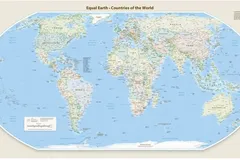 Bản đồ thế giới theo phép chiếu mới. Ảnh: equal-earth.com