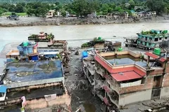Thiệt hại sau lũ quét tại Nuwakot, Nepal. Ảnh: ANI/TTXVN