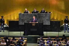 Tổng thống Mỹ Donald Trump phát biểu trước Đại hội đồng LHQ ở New York, ngày 22-9-2026. Ảnh: THX/TTXVN phát