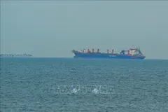 Tàu thuyền chờ đi qua eo biển Hormuz. Ảnh: THX/TTXVN phát