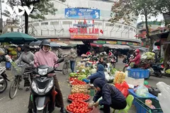 Sáng mùng 4 Tết Bính Ngọ, không khí mua bán tại nhiều chợ truyền thống trên địa bàn Hà Nội đã nhộn nhịp trở lại