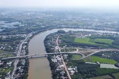 Cầu Thủ Biên nối Đồng Nai với Thành phố Hồ Chí Minh đã được xây dựng, tới đây cầu này sẽ thuộc dự án đường Vành đai 4 - Thành phố Hồ Chí Minh. (Ảnh: Công Phong/TTXVN) 