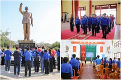 Dâng hương tri ân các anh hùng liệt sĩ và Lễ chào cờ tại xã đảo.