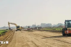 Thi công dự án Vành đai 4-Vùng Thủ đô. (Nguồn: TTXVN) 