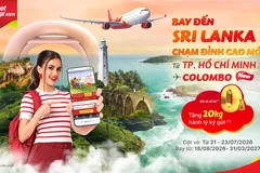 Vietjet khuyến mại vé 0 đồng chặng bay TPHCM - Colombo