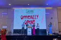 Các đại biểu bấm nút khai mạc Triển lãm Máy móc, Thiết bị Công viên Giải trí, Công viên nước Việt Nam 2026 (Theme Park Vietnam Expo 2026) lần thứ 6.
