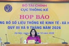 Bà Nguyễn Thị Hương, Cục trưởng Cục Thống kê, chủ trì cuộc họp báo. Ảnh: LƯU THỦY