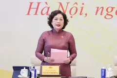 Phó Chủ tịch Quốc hội Nguyễn Thị Hồng điều hành nội dung thảo luận về dự thảo Luật Phát triển doanh nghiệp nhỏ và vừa. Ảnh: QUANG PHÚC