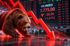 Mất điểm tựa, VN Index 'đánh rơi' hơn 26 điểm