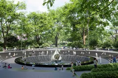 Phối cảnh không gian trung tâm công viên số 1 Lý Thái Tổ hoàn thiện, với biểu tượng “Giọt nước” là điểm nhấn