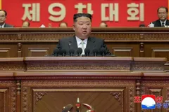 Tổng Bí thư Đảng Lao động Triều Tiên Kim Jong Un phát biểu tại đại hội. Nguồn: KCNA