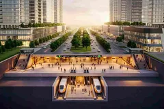 Phối cảnh dự kiến tuyến metro Bến Thành - Thủ Thiêm đi ngầm dưới đường Mai Chí Thọ. Dự án được khởi công trong dịp 30-4 vừa qua