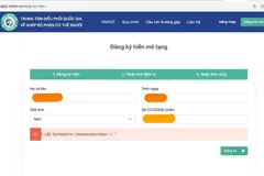 Tạm dừng đăng ký hiến mô tạng trực tuyến