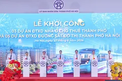 Tham dự lễ khởi công có Thủ tướng Chính phủ Lê Minh Hưng, Bí thư Thành ủy TP Hà Nội Trần Đức Thắng, Chủ tịch UBND TP Hà Nội Vũ Đại Thắng