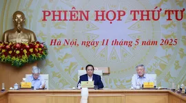 Thủ tướng Phạm Minh Chính chủ trì họp Ban chỉ đạo Trung ương triển khai xóa nhà tạm, nhà dột nát trên phạm vi cả nước. Ảnh: VIẾT CHUNG