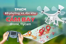TPHCM: 63 phường, xã, đặc khu cấm bay drone, flycam