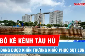 Khẩn trương khắc phục sụt lún bờ kè kênh Tàu Hủ