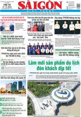 Báo Sài Gòn Giải Phóng ngày 31/12/2025