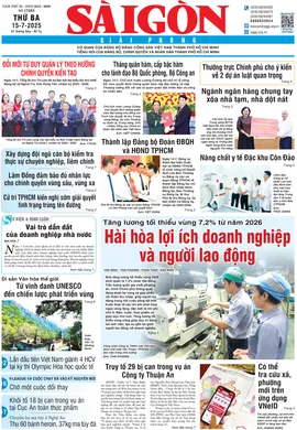 Báo Sài Gòn Giải Phóng ngày 15/7/2025