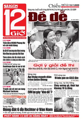 Sài Gòn Giải Phóng - 12 Giờ - số ngày 10/07/2009