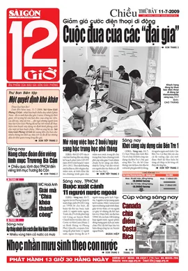 Sài Gòn Giải Phóng - 12 Giờ - số ngày 11/07/2009