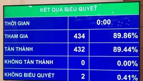 Kết quả biểu quyết thông qua Đề án tổng thể phát triển kinh tế - xã hội vùng đồng bào dân tộc thiểu số