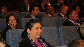 Vietnamese National Assembly Permanent Vice Chairwoman Tong Thi Phong at the 141st Assembly of the Inter-Parliamentary Union (IPU) in Serbia. (Photo: VNA)