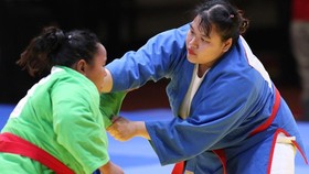 Kurash player Nguyen Thi Thanh Thuy in the women’s 70- kilogram event