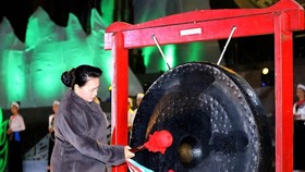 National Assembly Chairwoman Nguyen Thi Kim Ngan at the opening ceremony of Hoa Binh Cultural and Tourism Week 2019 last night (Photo:VNA)