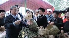 Đồng chí Trần Quốc Vượng, Ủy viên Bộ Chính trị, Thường trực Ban Bí thư tới dự Ngày hội Đại đoàn kết toàn dân tộc với nhân dân thôn Nà Tẳng
