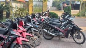 Tang vật xe máy tại cơ quan điều tra. Ảnh Công an Hà Tĩnh cung cấp