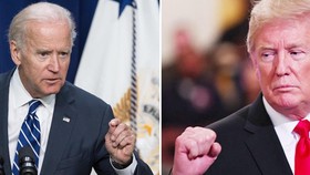 Ông Joe Biden (trái) và Tổng thống Donald Trump