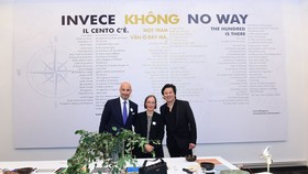 Ông Dante Brandi, Tổng lãnh sự Italia, Tiến sĩ Claudia Giudici Chủ tịch Reggio Children và ông Thanh Bùi nhà sáng lập Embassy Education