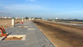 Hạ tầng ven biển dự án Hamubay Phan Thiết đang được thi công.