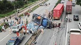 Hiện trường một vụ tai nạn giao thông
