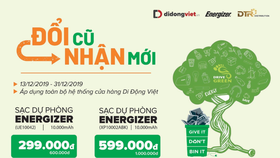 Thu phụ kiện cũ, đổi sạc dự phòng Energizer để bảo vệ môi trường cùng Di Động Việt
