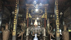 Inside of the house with an ancient architecture style in the feudal regime