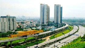 HCMC's metro line No 1 being built between Ben Thanh Market in District 1 and Suoi Tien Tourist Park in District 9. — VNS Photo