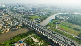 A view of the under-construction first metro line in HCM City. (Photo vnexpress.net)