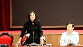 Deputy director of the Center for Disease Control La Thi Lan at the press brief (Photo: SGGP)
