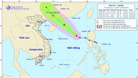 Tropical storm enters the East Sea (Photo:the National Hydrology Meteorology Forecast Center)