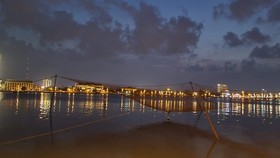 Nhat Le riverbanks glow at night (Photo: Minh Phong)